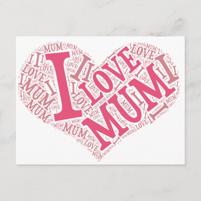 I Liebe Mum Postkarte Horizontal (Vorderseite)