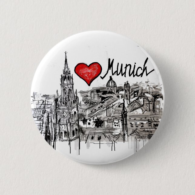 I Liebe München Button (Vorderseite)