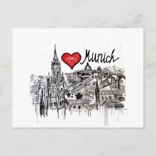 I Liebe München Postkarte