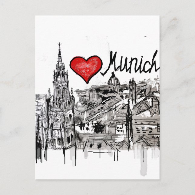 I Liebe München Postkarte (Vorderseite)