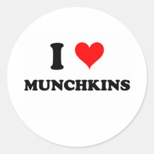 I Liebe Munchkins Runder Aufkleber