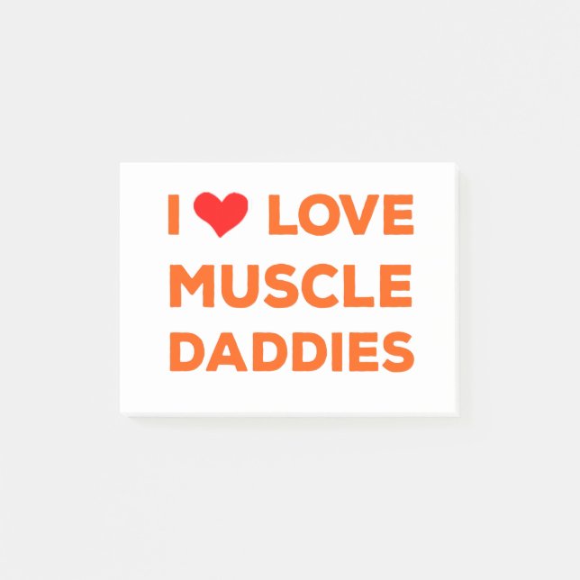 I Liebe Muscle Daddies Post-it Klebezettel (Vorderseite)