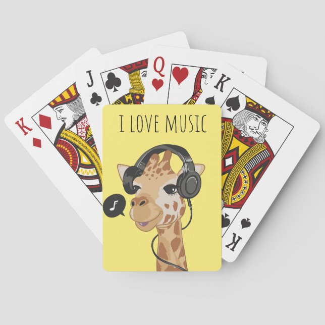 I Liebe Music Giraffe Spielkarten (Rückseite)