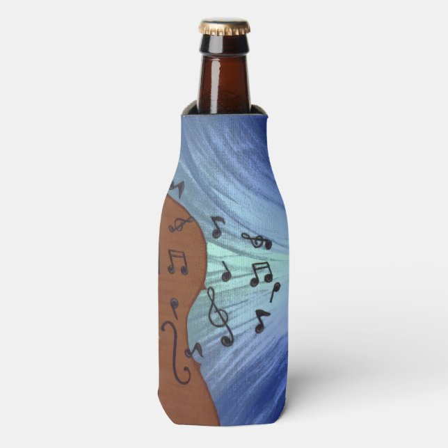 I Liebe Music Gitarre Flasche und Can Cooler Flaschenkühler (Flaschenvorderseite)