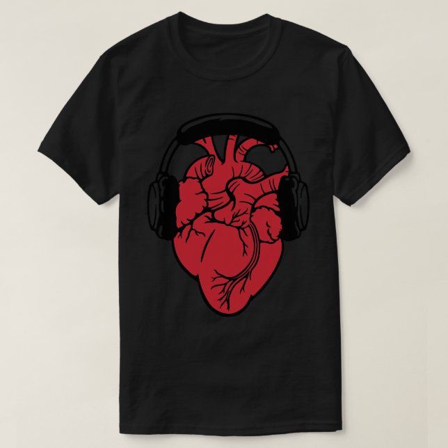 I Liebe Music Headset Anatomisches Herz von Tobe F T-Shirt (Design vorne)