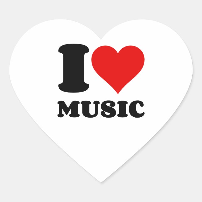 I Liebe Music Herz-Aufkleber (Vorderseite)