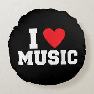 I Liebe Music Lover Rundes Kissen