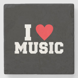 I Liebe Music Lover Steinuntersetzer