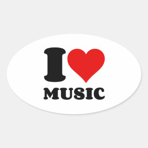 I Liebe Music Ovaler Aufkleber