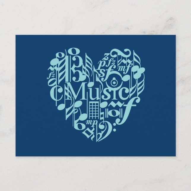 I Liebe Music Postcard Postkarte (Vorderseite)