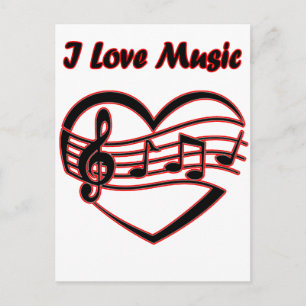 I Liebe Music Postkarte