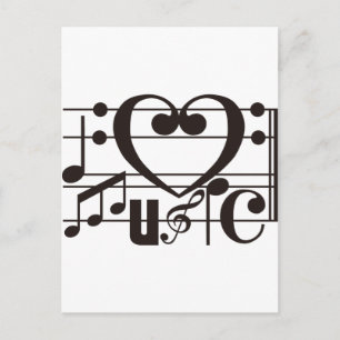 I LIEBE MUSIC POSTKARTE