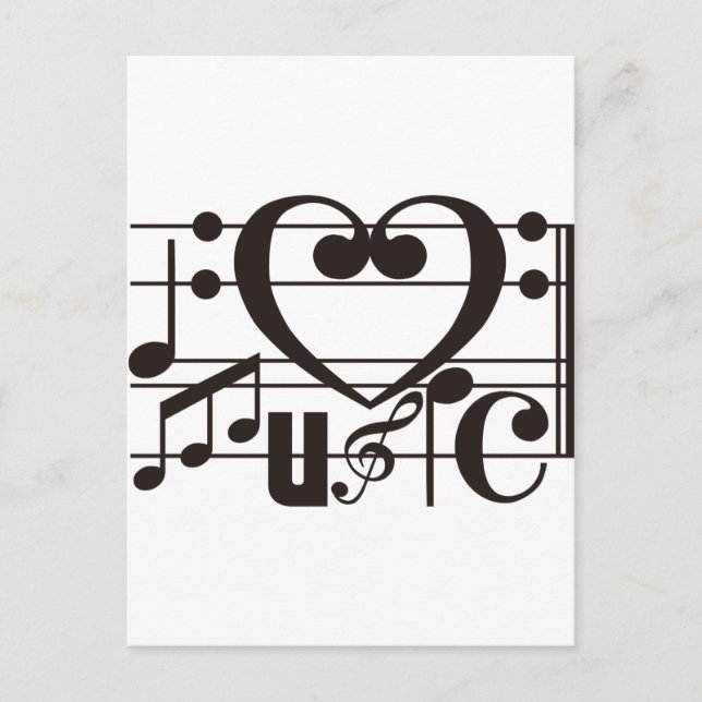I LIEBE MUSIC POSTKARTE (Vorderseite)