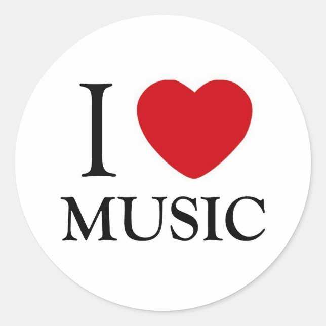 I Liebe Music Runder Aufkleber (Vorderseite)