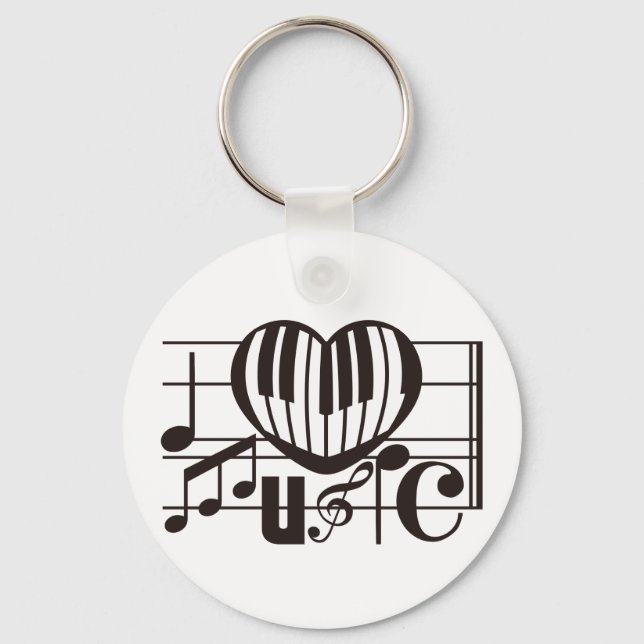 I LIEBE MUSIC SCHLÜSSELANHÄNGER (Vorderseite)