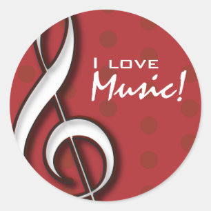 I Liebe Music Sticker mit anpassbarem Text