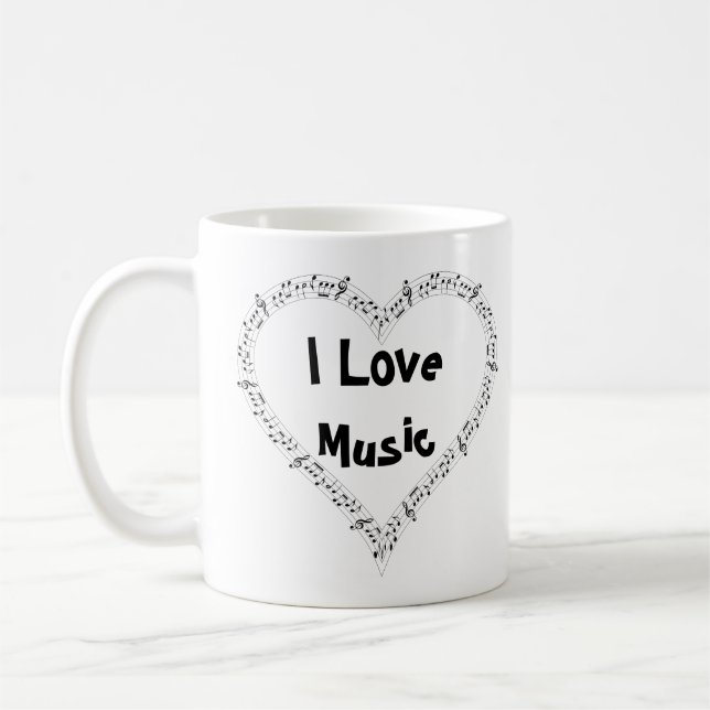 I Liebe Music Tasse (Links)