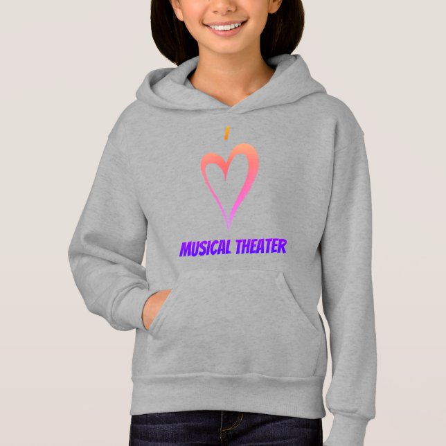 I Liebe Musical Theater - Kinderpullover Hoodie (Vorderseite)