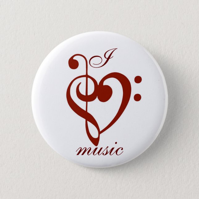 I Liebe-Musik-Button Button (Vorderseite)
