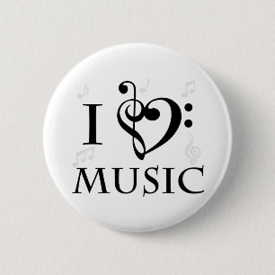 I Liebe-Musik-Knopf Button