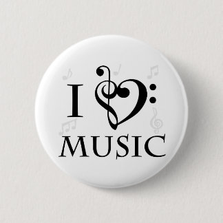 I Liebe-Musik-Knopf Button