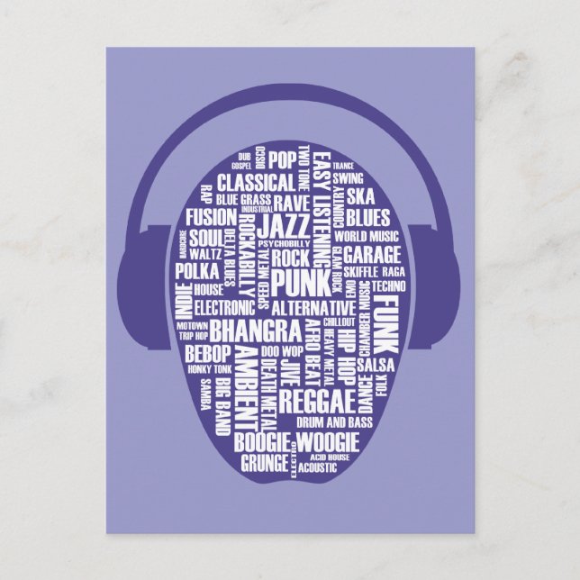 I Liebe Musik Postcard Postkarte (Vorderseite)