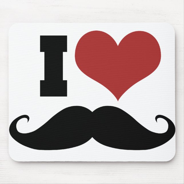 I Liebe Mustache Mousepad (Vorne)