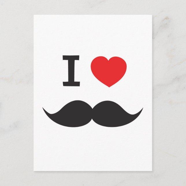 I Liebe Mustache Postkarte (Vorderseite)