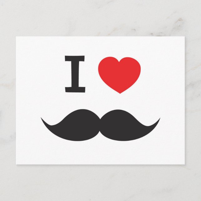 I Liebe Mustache Postkarte (Vorderseite)