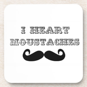 I Liebe Mustaches Untersetzer Set