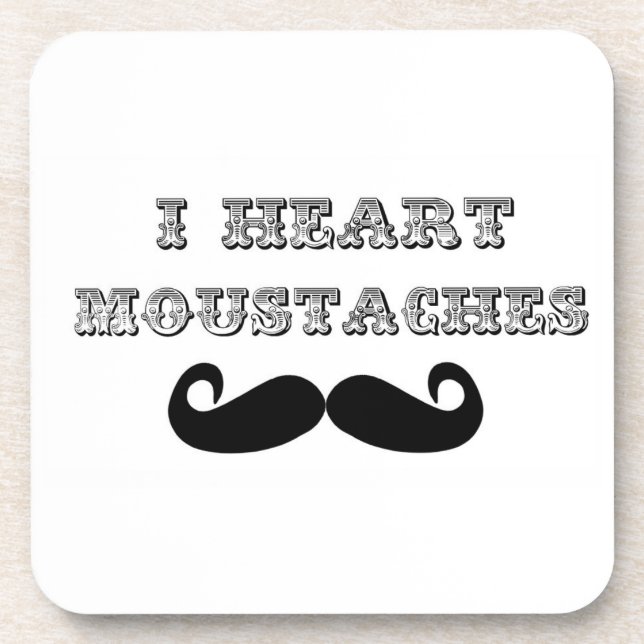 I Liebe Mustaches Untersetzer Set (Vorderseite)
