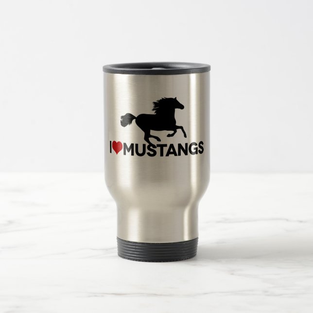 I Liebe-Mustangs Reisebecher (Mittel)