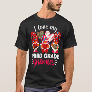 I Liebe My 3. Grade Sweeties Leopard Kariert Gnome T-Shirt