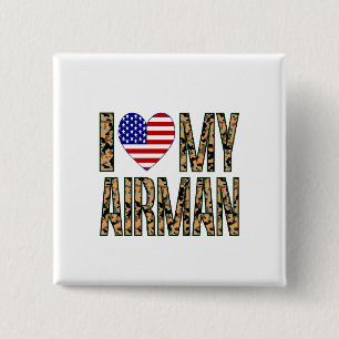I Liebe My Airman - Camouflage Button