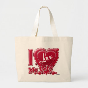 I Liebe My Baby red - heart Jumbo Stoffbeutel