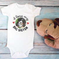 "I Liebe My Big Sister mit Custom Dog Foto
