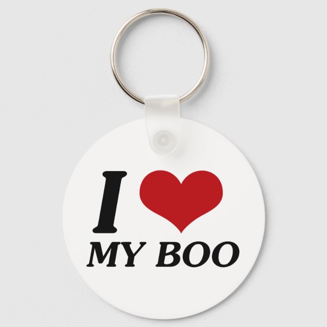 I Liebe My Boo (Herz) Schlüsselanhänger (Vorderseite)
