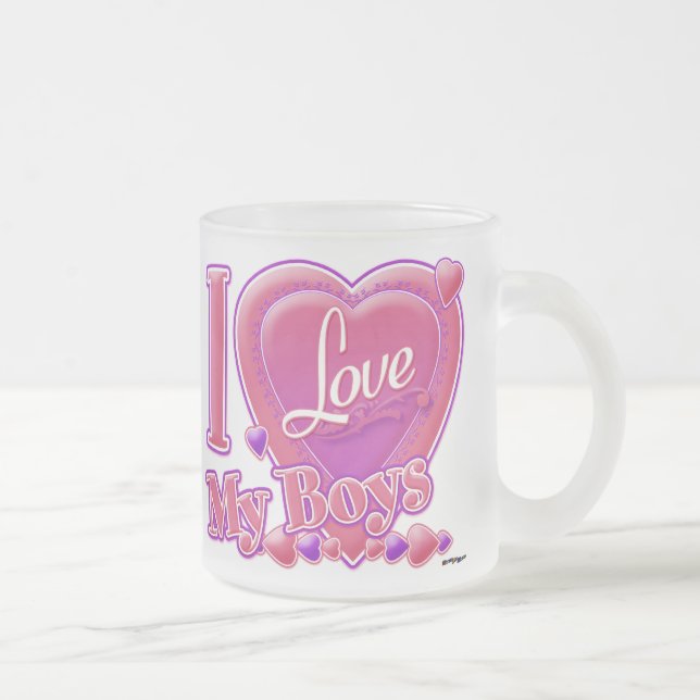 I Liebe My Boys pink/lila - Herz Mattglastasse (Rechts)
