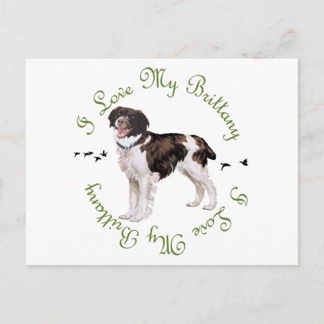 I Liebe My Brittany Postkarte (Vorderseite)