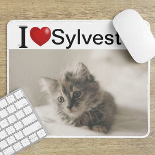 I Liebe My Cat personalisiert Foto Mousepad