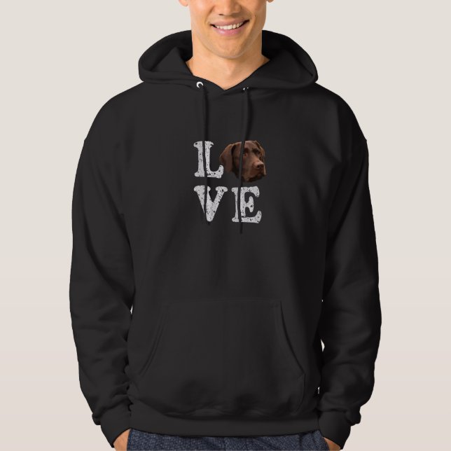 I Liebe My Chocolate Labrador Labrador Retriever D Hoodie (Vorderseite)