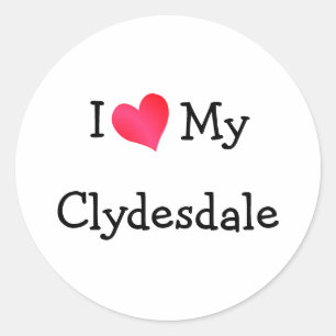 I Liebe My Clydesdale Runder Aufkleber
