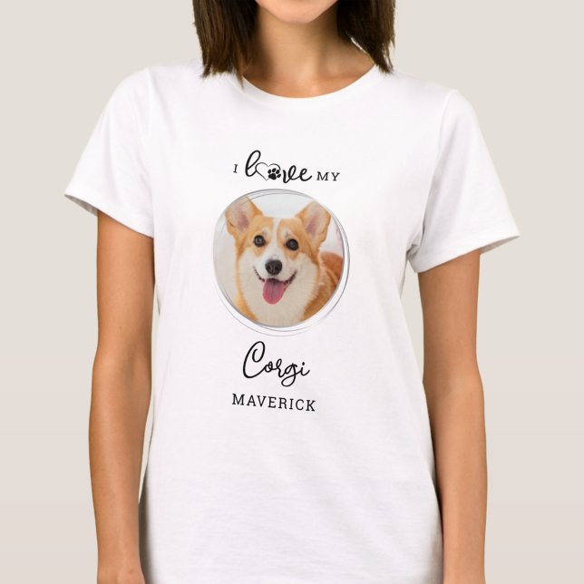 I Liebe My Corgi Personalisierten Niedlichen Haust T-Shirt (Von Creator hochgeladen)