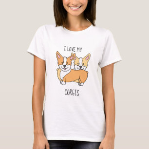 I Liebe My Corgis Dog Cartoon T-Shirt