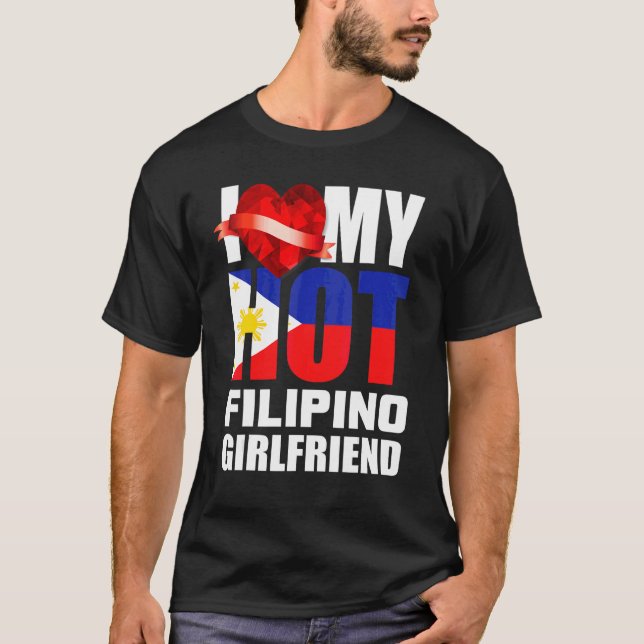 I Liebe My Crazy Filipino Girlfriend Crystal Heart T-Shirt (Vorderseite)