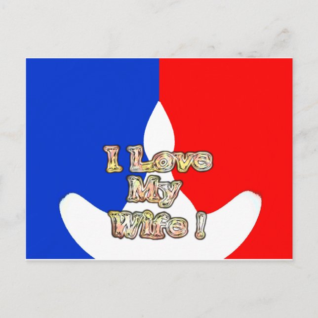"I Liebe My Ehefrau" Art Print Postkarte (Vorderseite)