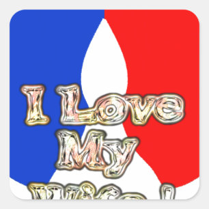 "I Liebe My Ehefrau" Art Print Quadratischer Aufkleber