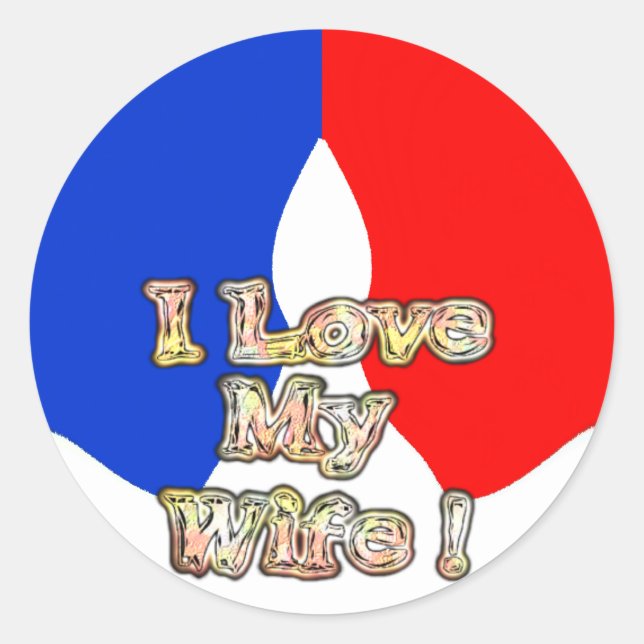 "I Liebe My Ehefrau" Art Print Runder Aufkleber (Vorderseite)