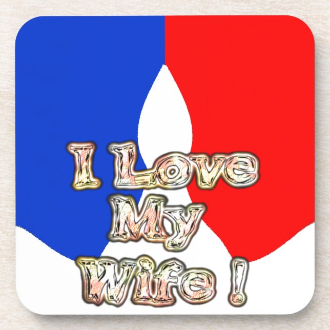"I Liebe My Ehefrau" Art Print Untersetzer (Vorderseite)