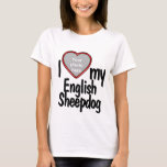 I Liebe My English Sheepdog - Red Heart Dog Foto T-Shirt<br><div class="desc">Dieser lustige T - Shirt lasse dir zu zeigen, wie viel du deine Liebe Englisch Sheepdog! Das Shirt verfügt über einen mitreißenden Foto-Drop-in-Rahmen, in dem Sie ein Foto Ihres eigenen Englisch Sheepdog hochladen können. Hundeliebhaber werden mit diesem lustigen, anpassbaren T - Shirt in Liebe geraten, der es Ihnen erlaubt, Ihr...</div>